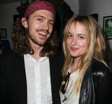 Alexander Bauer with his sister Dakota Johnson